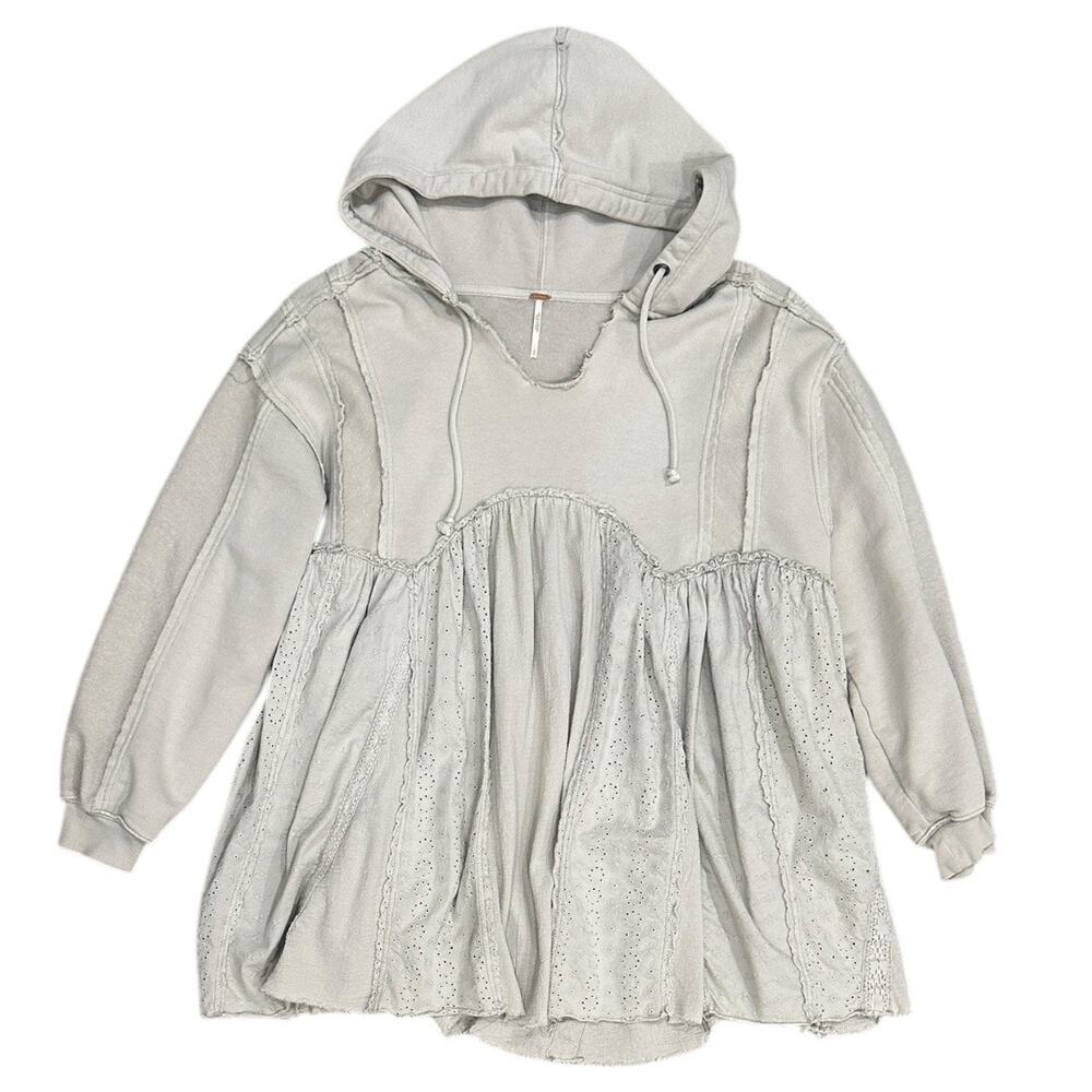 Free People Oversized Sage Green Hoodie Tunic - Picture 3 of 9